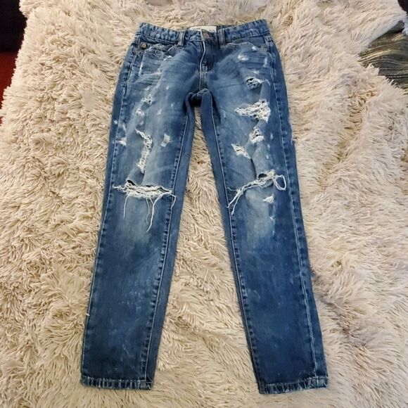 Garage brand distressed boyfriend jeans size 00 - Picture 1 of 8